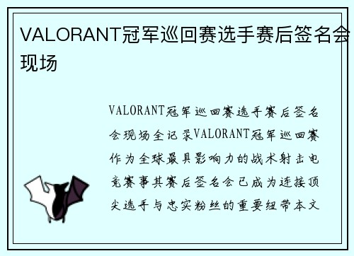 VALORANT冠军巡回赛选手赛后签名会现场